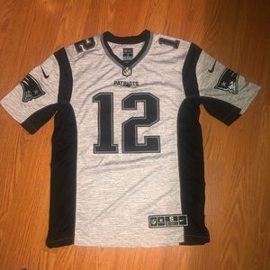 Tom Brady Grey & Black New England Patriots Stitched Jersey